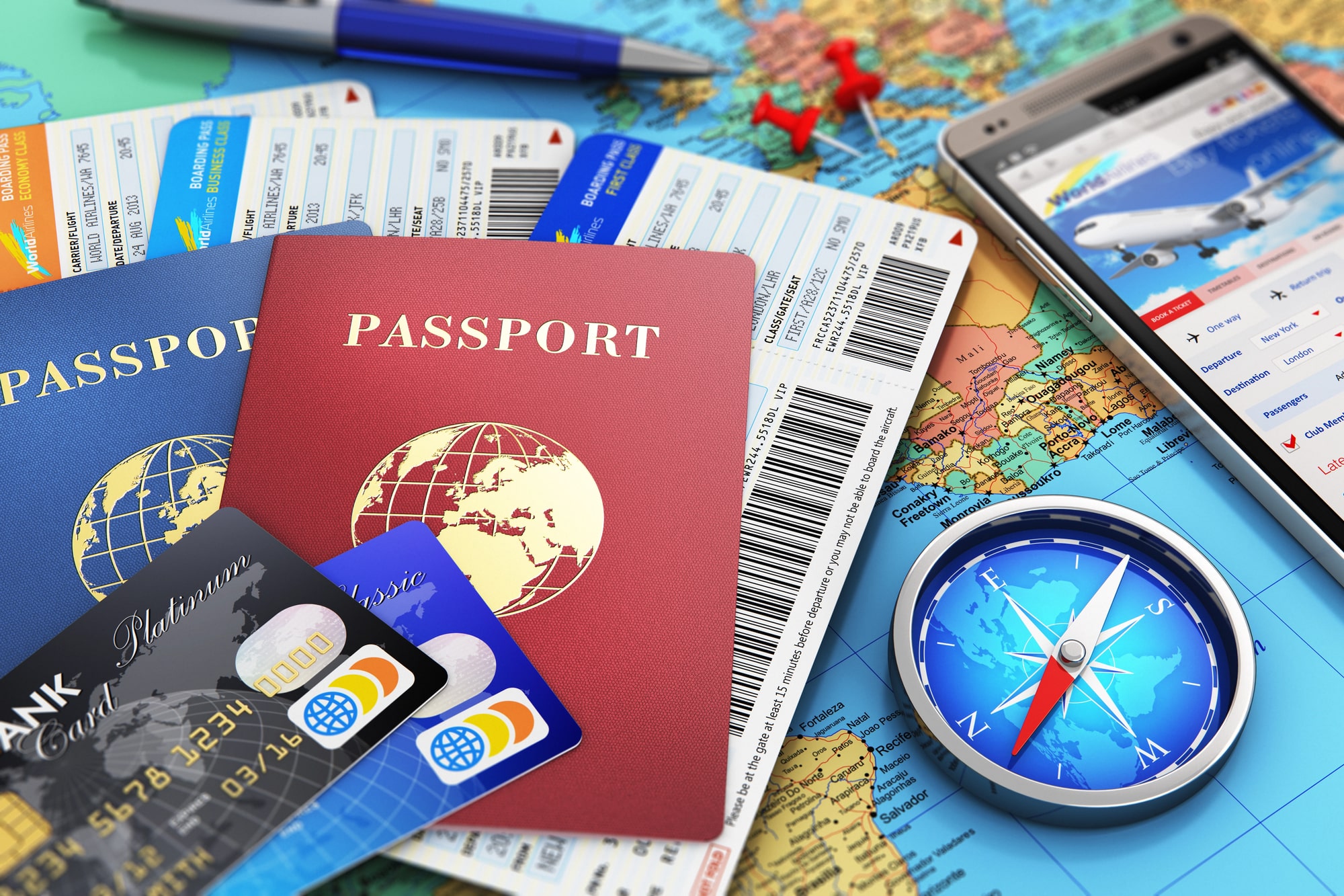 passport and credit cards