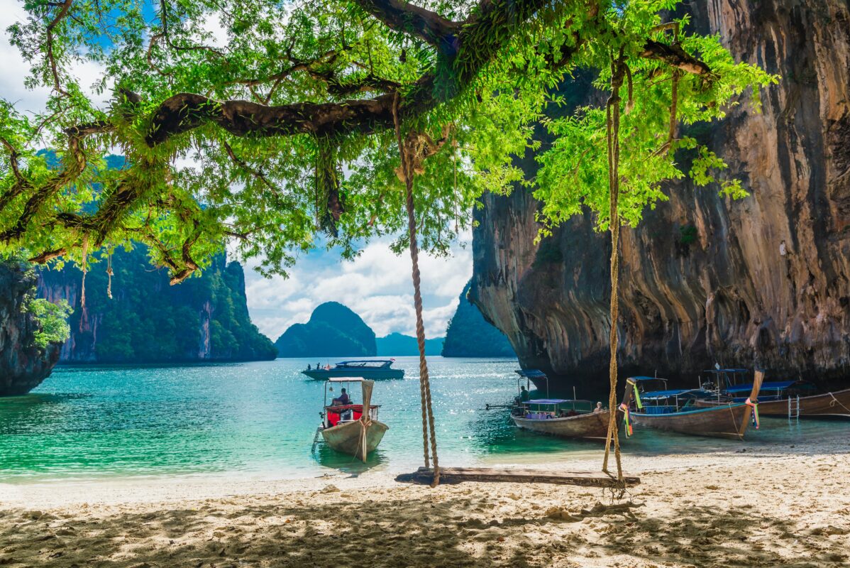 tree swing in the shade by a beach in krabi