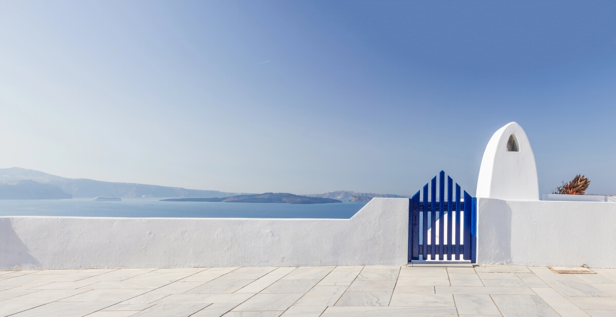 The famous white houses of Santorini Greece