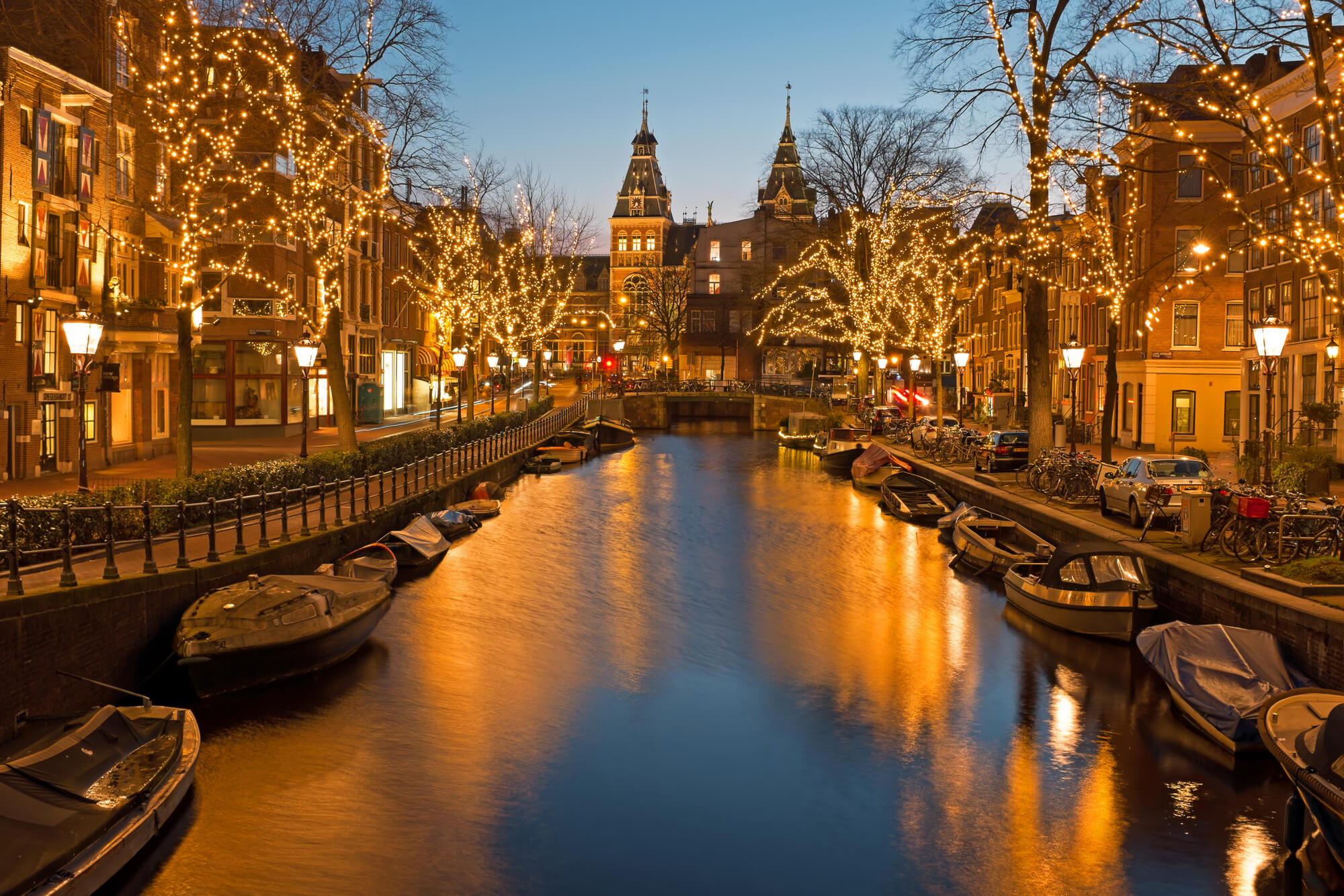 Amsterdam decorated during christmas