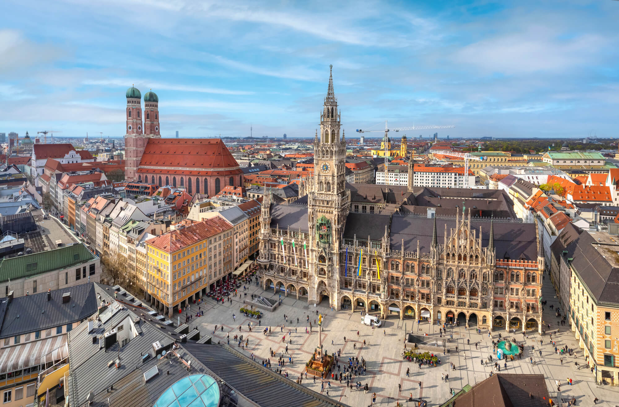 Bustling city centre of Munich