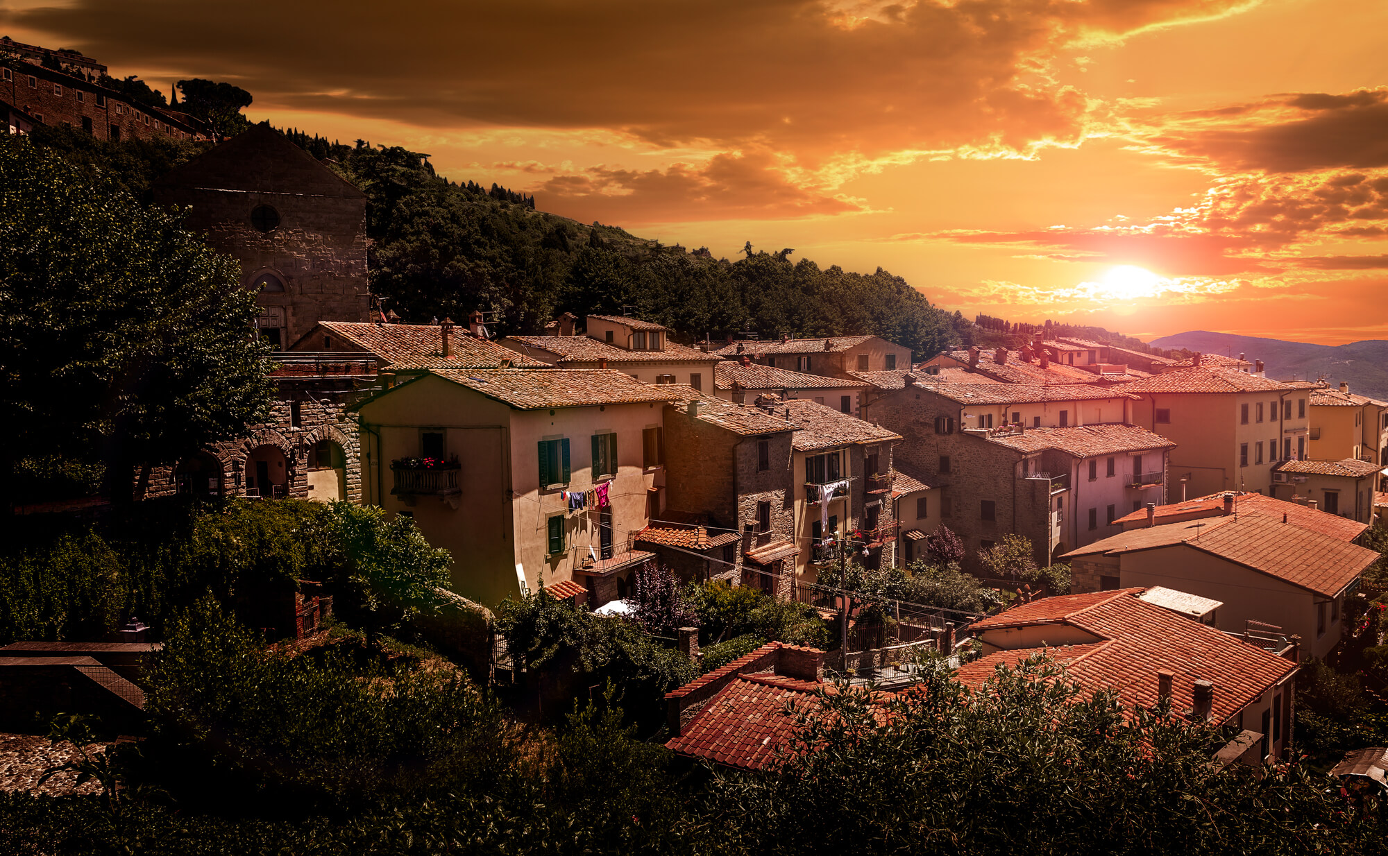 Beautiful sunset at Cortona