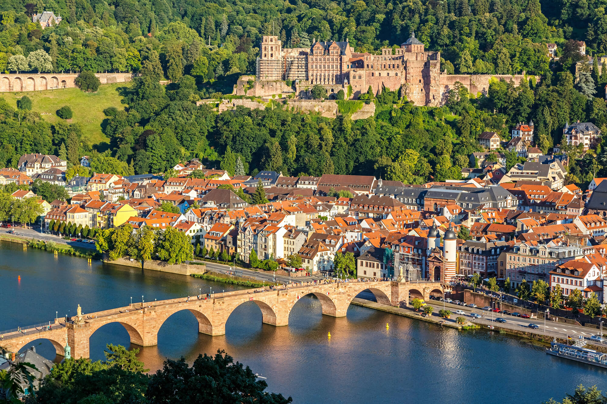 Aerial view of Heidelberg castle