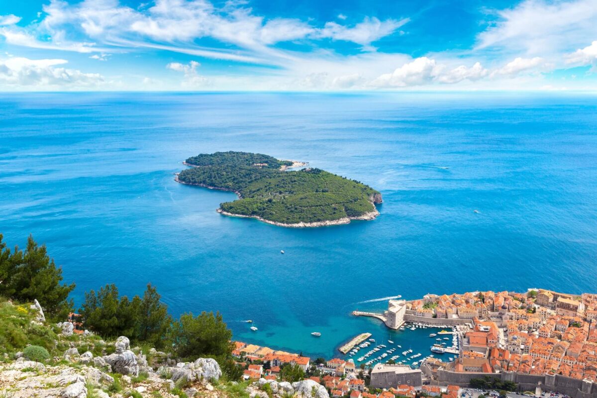 View of Lokrum Island from Dubrovnik