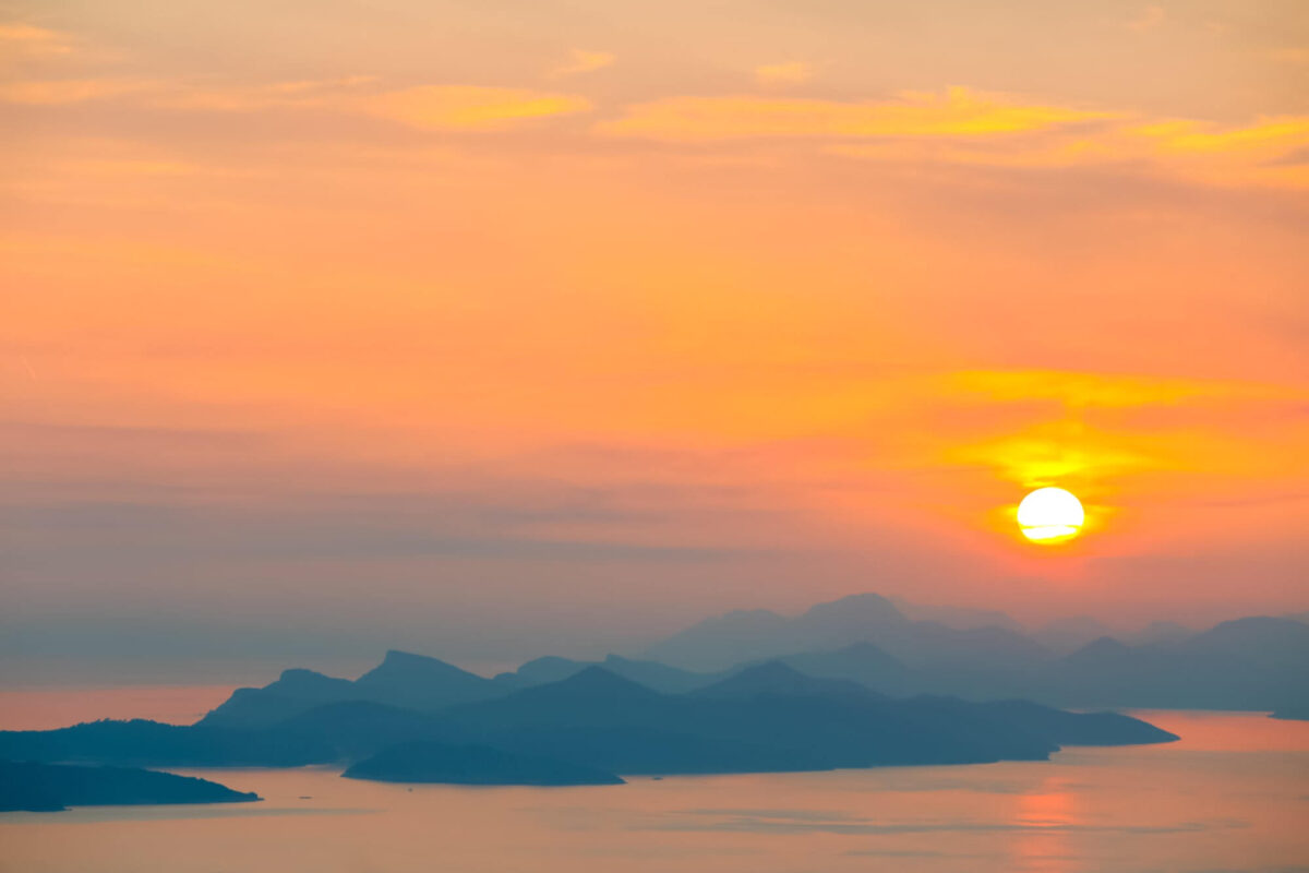 Sunset view of Elafiti Island