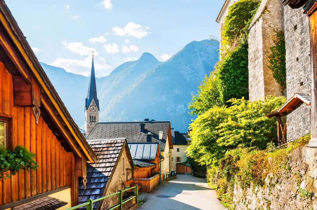 Narrow streets of Hallstatt