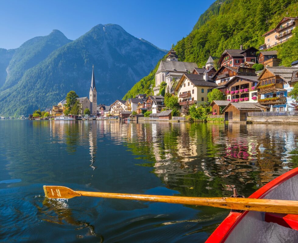 Traditional rowing boat in Hallstatt