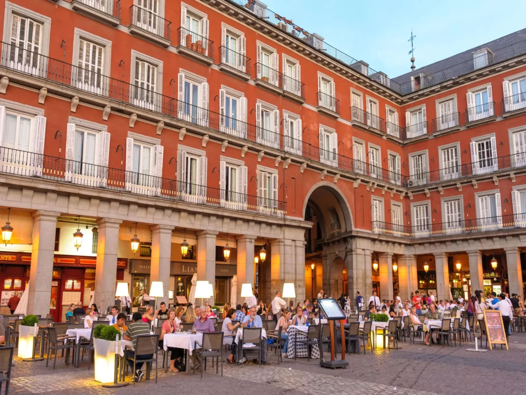 Dining al fresco on a historic square can be an everyday occurrence in Europe