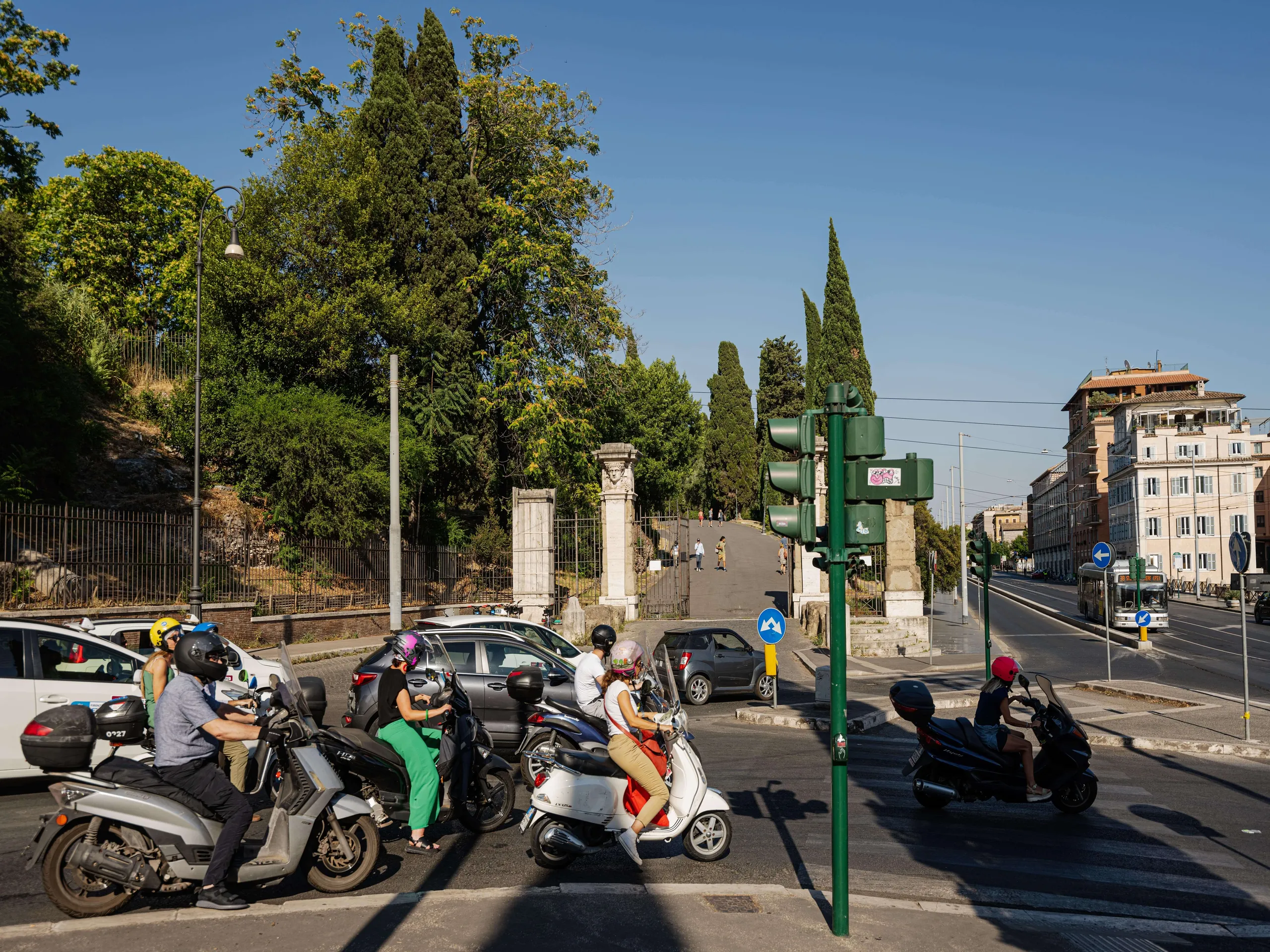 Driving Vespa in Rome